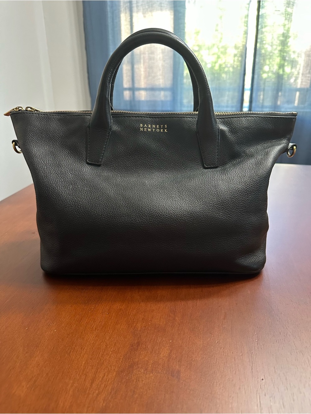 Barneys New York Black Leather Satchel
